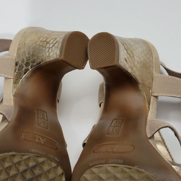 A2 By Aerosoles Heelrest Slip On Sandals Gold Sz 7.5 M - Picture 7 of 11